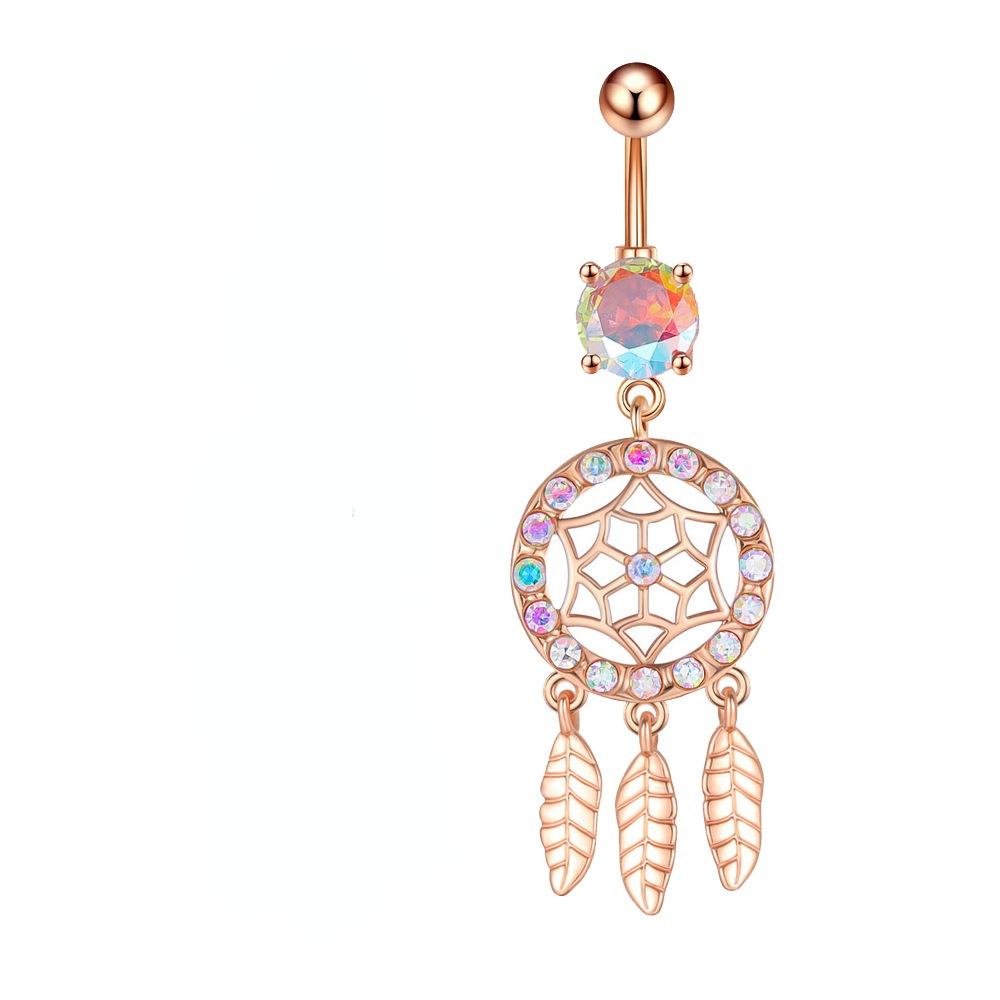 1 шт., висячее кольцо на пупке, звезда, ловец снов, цепочка для пирсинга пупка для женщин, украшения для тела