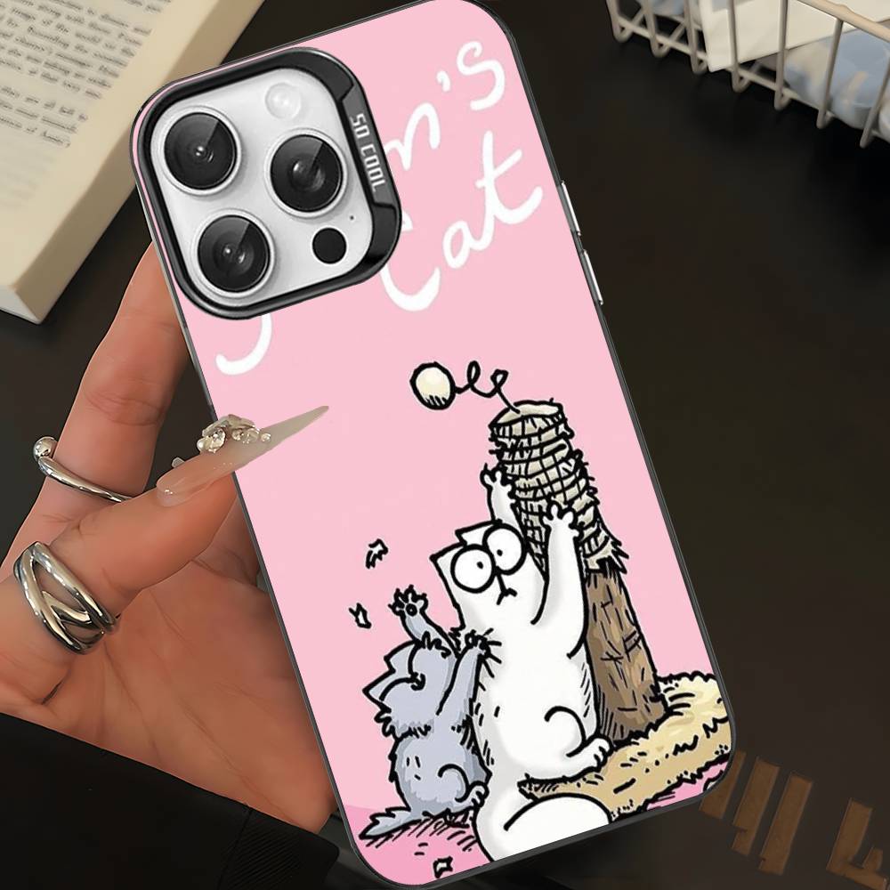Cute S-Simons Cat Phone Case For IPhone 17 Air 16 15 14 13 12 11 Pro Max Color Hard Cover