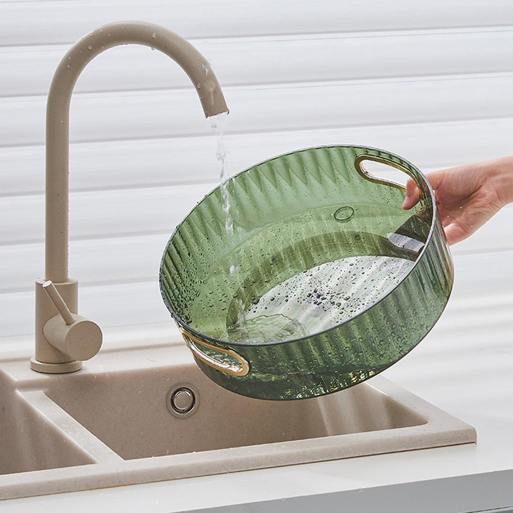 Transparent 360° Rotating Storage Tray Round Fruit Plate Desktop Small Items Jewelry Display Plate Turntable Organizer