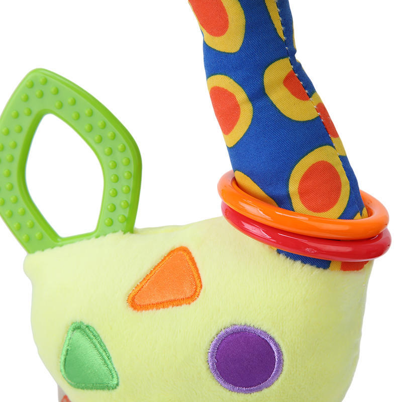 Плюшевые детские развивающие мягкие колокольчики с жирафами и животными, погремушки, игрушки с ручкой