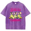 Когда жизнь подкидывает лимоны, делай принты Washed TShirt Женские хлопковые топы с потертостями, круглый вырез, удобные футболки, летняя одежда