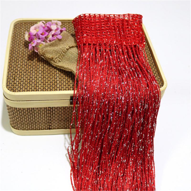 Glitter Door String Curtain Silver Ribbon Shiny Tassel Flash Line Curtain Valance for Window Room Home Decoration