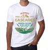 Мужская винтажная футболка Футболка с рисунком Mountain Explorer Cascades White