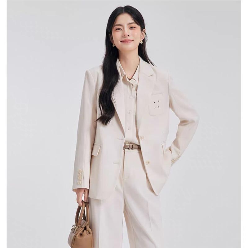 Women Suit Set Classic Two Piece Blazer and Pants Formal Office Wear Spring Autumn Simple Elegant Outfit