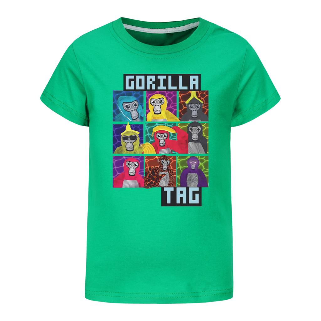New Gorilla Tag Tshirt Kids Cartoon Monkey Clothes Teenager Boys Short Sleeve Tops Baby Girls Casual Clothes Children Summer Tee