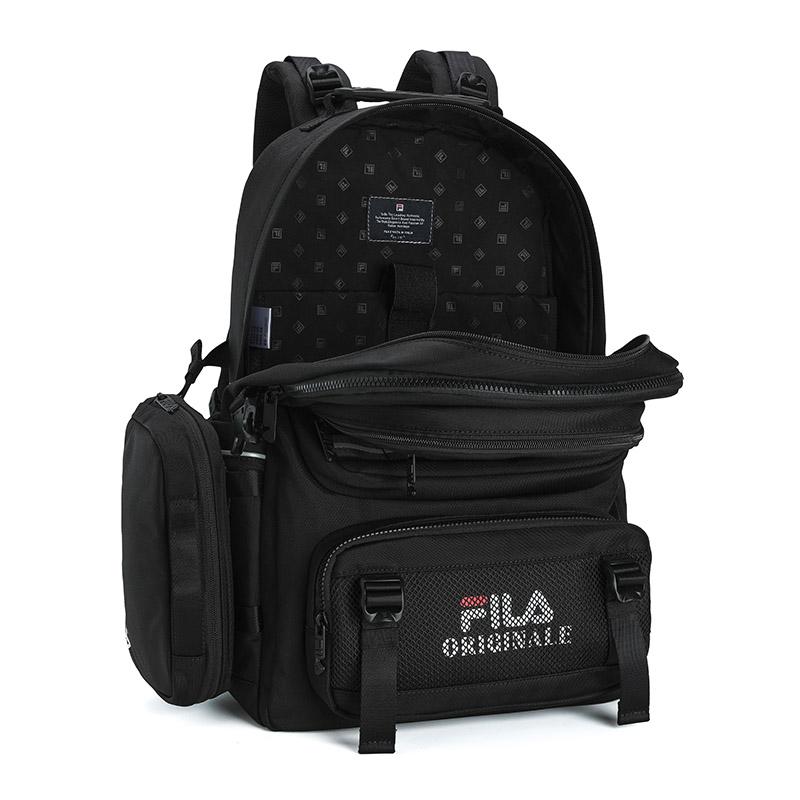 New FILA ORIGINALE Fabric Backpack Men's Jet Black F13M539105FBK