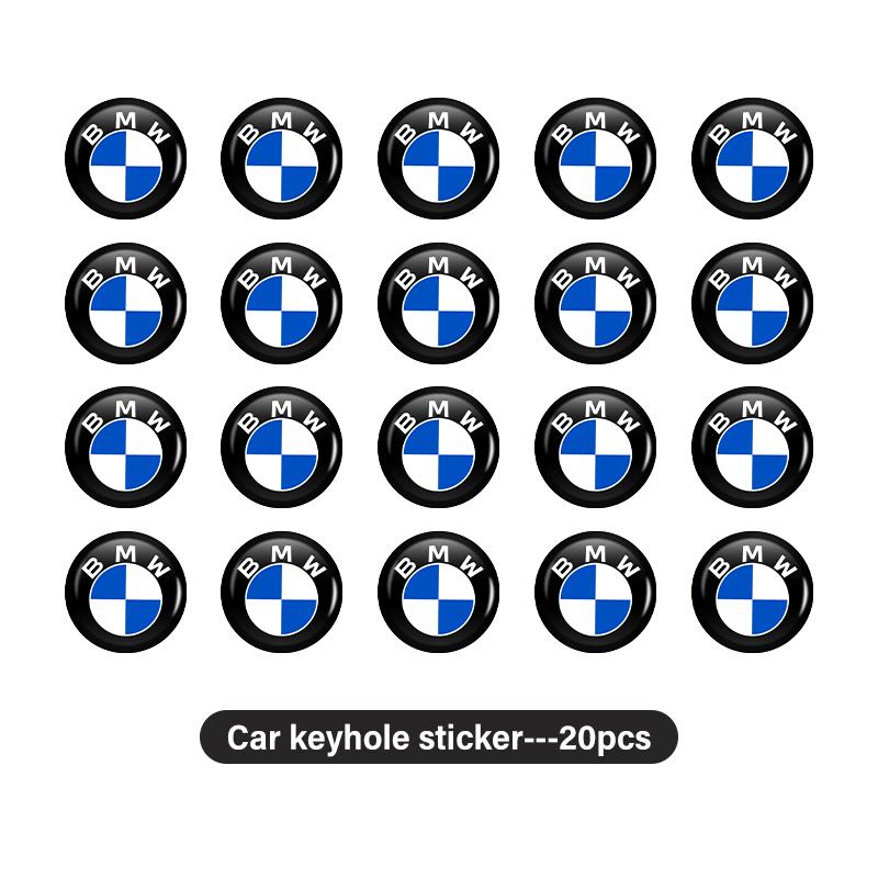 BKSN4 8/12pcs Car Door Keyhole Stickers Universal Auto Logo Sticker For BMW M 1 3 4 5 6 7 Series M3 M6 F01 F02E34 E36 E70 F10 X6 X1