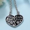 1 Pair Sisters Pendants Long Chain Necklace Broken Heart Puzzle Jewelry Charms