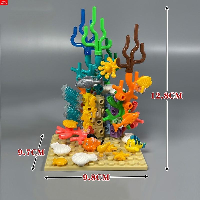 Конструктор MOC Морские животные Водные растения Тюлень Морская звезда Коралл Ракушка Игрушки Для Детей Развивающие Строительные Блоки Пластиковые Игрушки