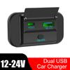 Dual USB Quick Charge PD 3.0 Outlet Socket Socket Adapter For Motorcycle Camper Truck ATV Boat Car RV 12V/24V Car Charger