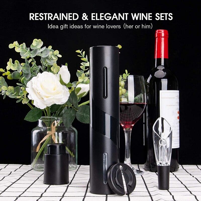 Electric wine bottle opener set, electric corkscrew, automatic wine opener, wireless wine opener, wine bottle set | bottle openers