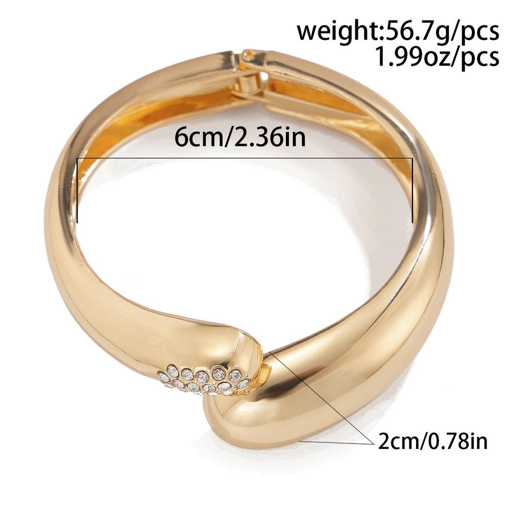 1 Pcs Exaggerated Spring Bangle Open Bracelet Punk Gold Silver Color Hip Hop Geometric Metal Cuff Wide Bangles for Women Jewelry Femme Accessories