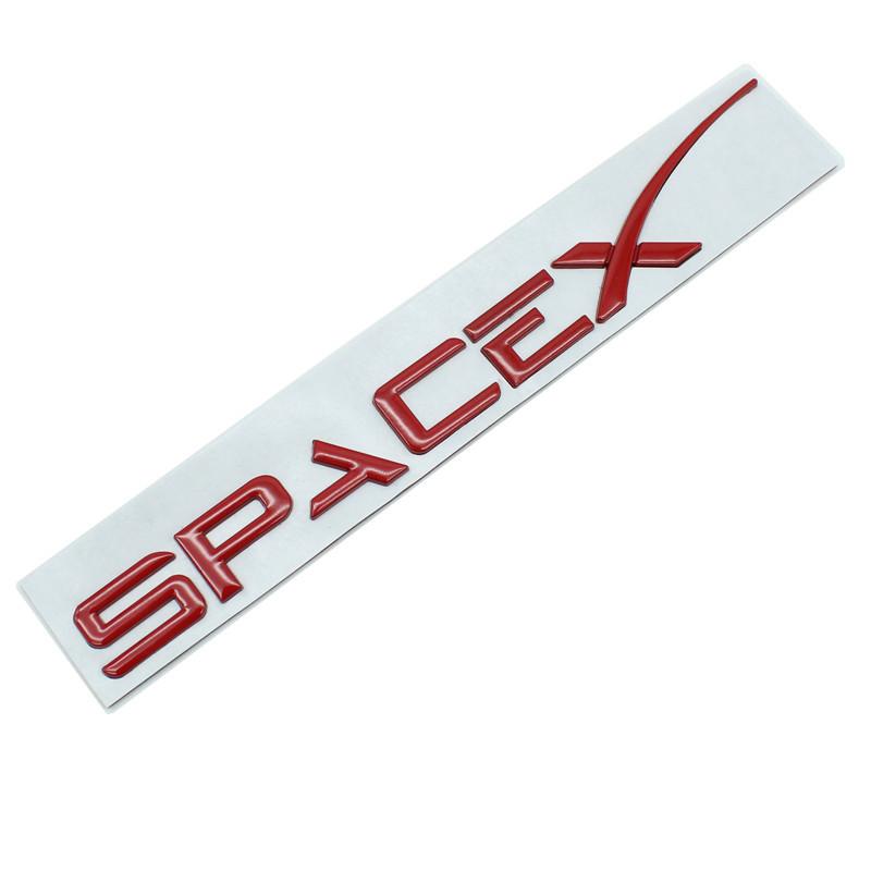 3D ABS Logo DUAL Motor SPACEX Letters Nameplate Car Emblem Rear Trunk Badge Decal Sticker For Tesla Model 3 Y S X Accessories