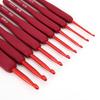Cushioned Handles Red Soft Rubber Grip Premium Aluminum Knitting Needles Crochet Hooks  Mom's Gift