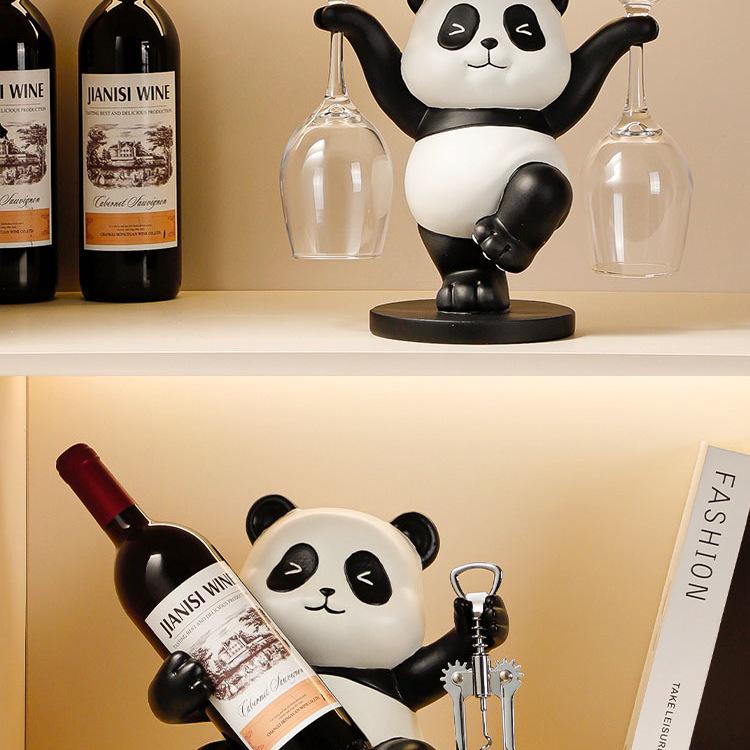 Panda Wine Rack: Luxury Sideboard & Bookcase with Cup Holder – Perfect Housewarming Gift