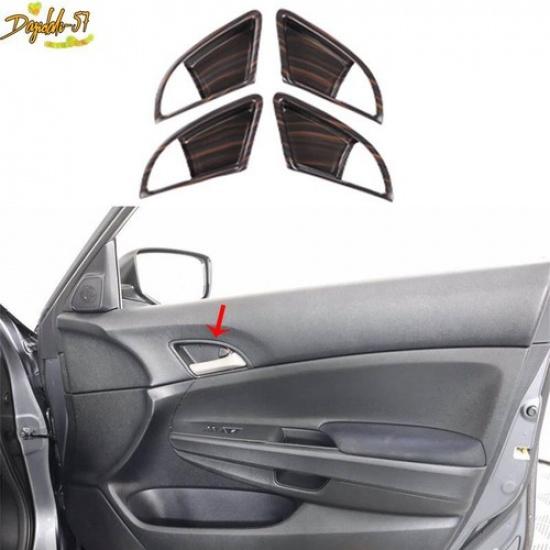 Matte Wood Grain Interior Door Bowl Cover Trim Decor For Honda Accord 08-2012