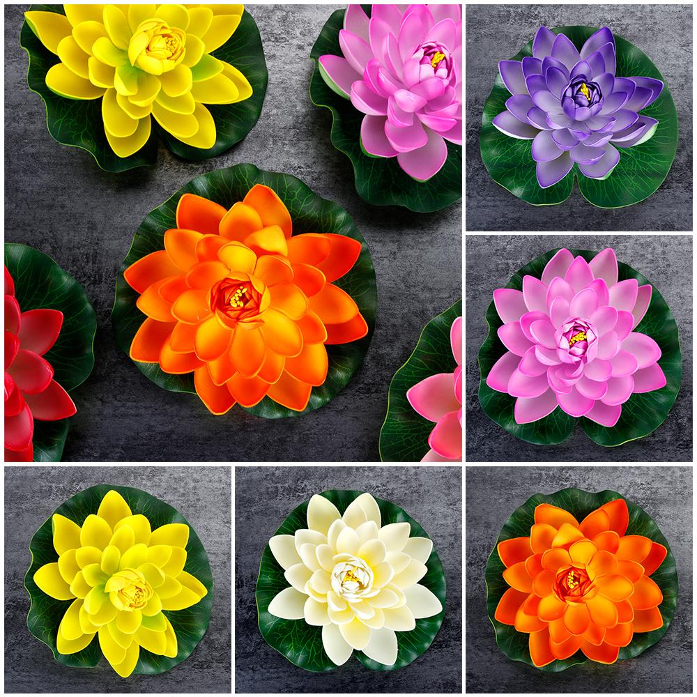Plants Home Decoration Green Leaves Water Lily Simulation Artificial Lotus Flower Fake Plants