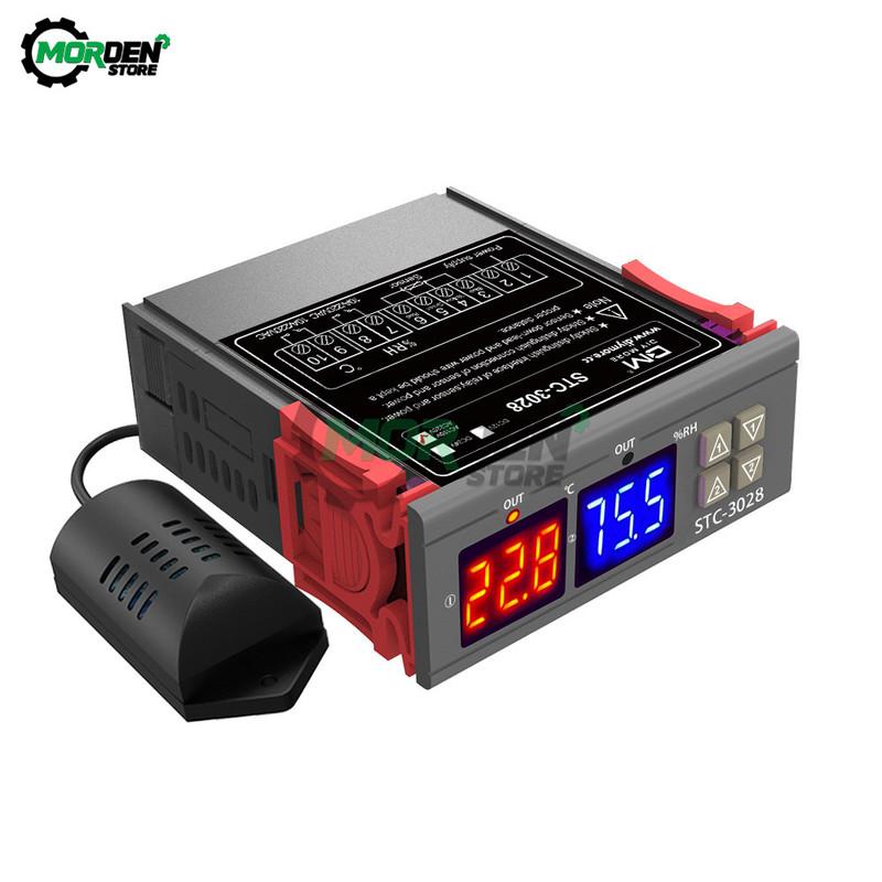 STC-3028 AC 10V 220V Digital Temperature Humidity Controller Thermometer Hygrometer Incubator Thermostat Humidistat