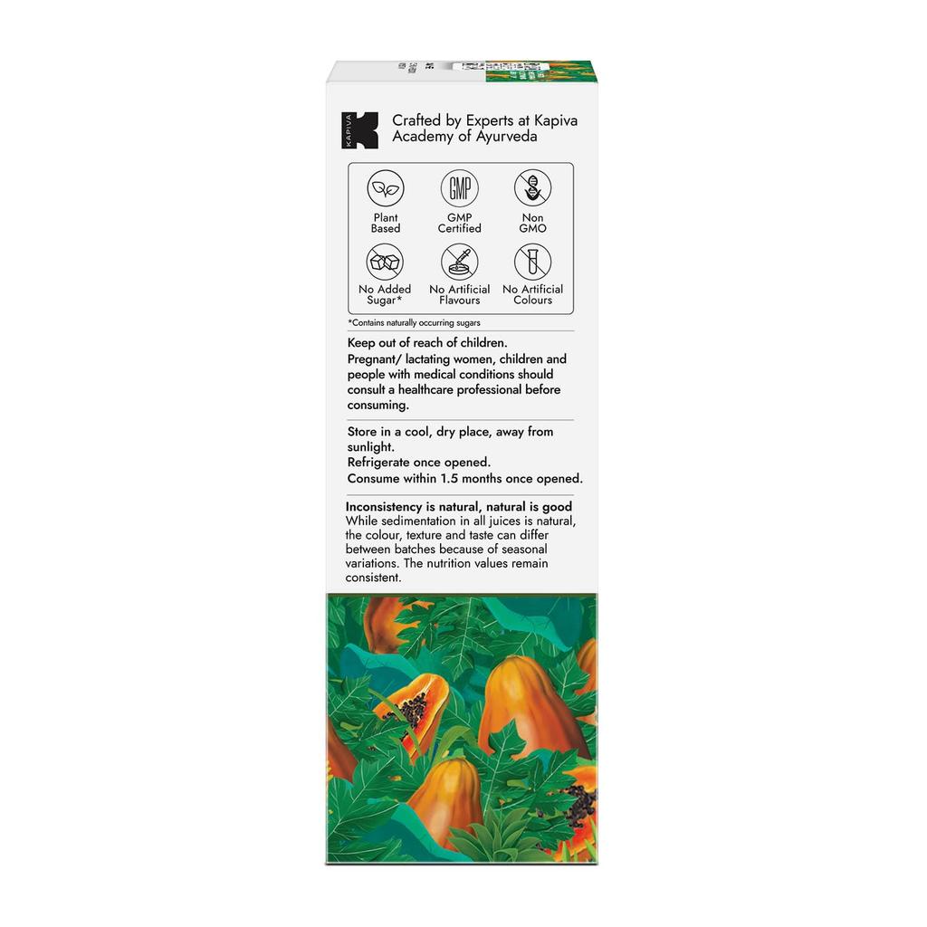 Kapiva Papaya Leaf Juice 500 ml Natural Plant Based Wellness Drink No Artificial Colours Flavours Daily Routine