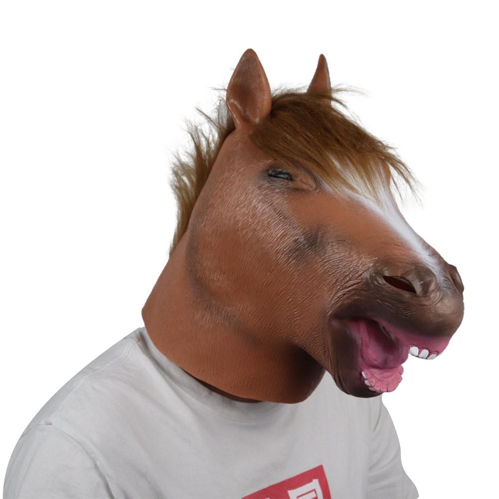 Smiley horse head mask, parody latex mask