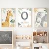 Elephant Giraffe Tiger Jungle Animals Nursery Wall Art Canvas Painting Nordic Posters And Prints Wall Pictures Kids Room Decor