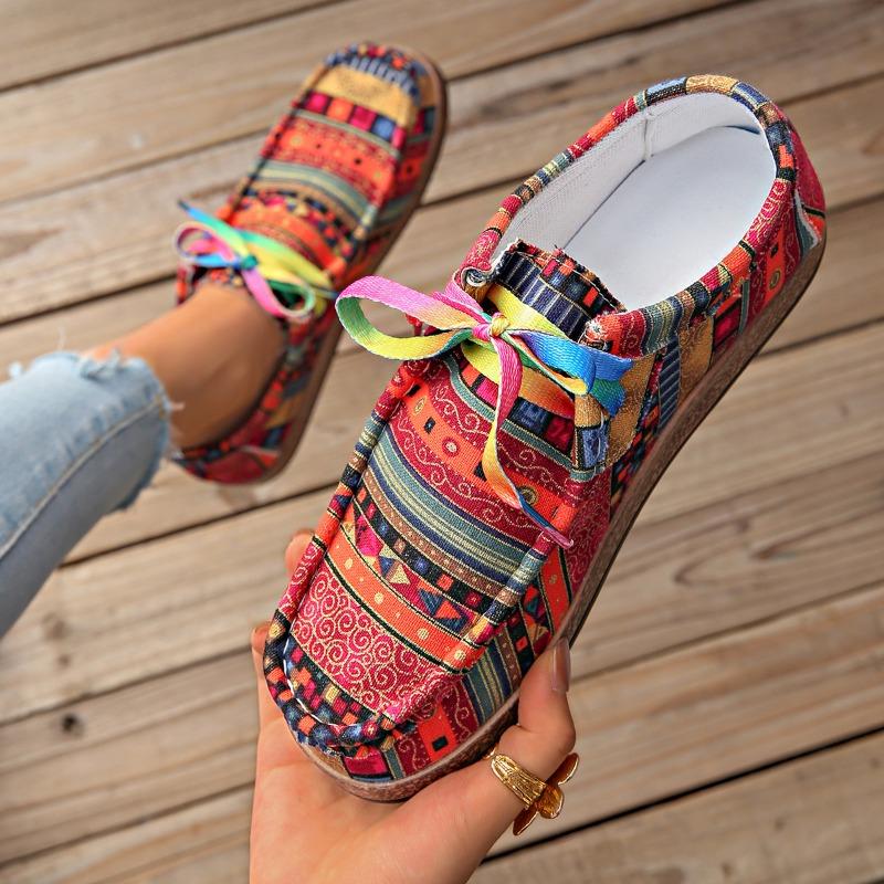 Новые повседневные одинарные туфли женские цветные на шнуровке граффити низкие парусиновые туфли платформа под дерево