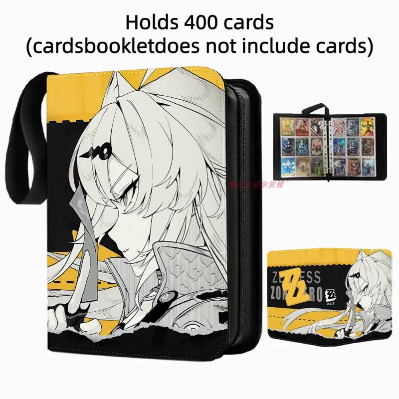 Anime Zenless Zone Zero Card Book with 4 Compartments Card Album Book Folder Anime Collections Zipper Cards Binder Holder Gift