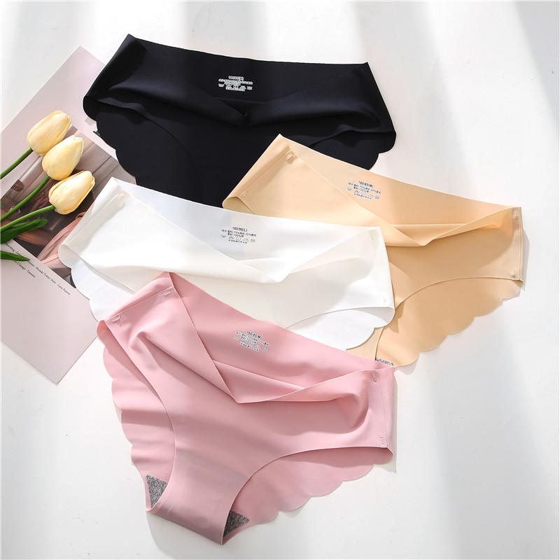 3PCS/Set Seamless Silk Women's Panties Briefs Women Underwear Female Underpants Comfortable Silk Panty Sexy Woman Lingerie M-XL