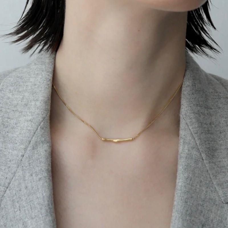 Fashion Minimalist Japanese TEN Design Bar Pendant Necklace Womens Clavicle Chain Stacking