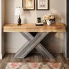 Console Table with X-Shaped Legs, Narrow Console Table, Wood Look, Chipboard, for Hallway and Living Room, Side Table