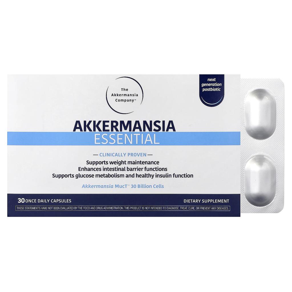 Компания Akkermansia, Akkermansia Essentials, Ежедневные капсулы, 30 (150 мг на капсулу)