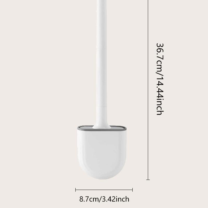 New Portable Foldable Soft Rubber Toilet Brush Wall-mounted Toilet Brush Soft Rubber Detachable Handle Toilet Cleaning Brush Set