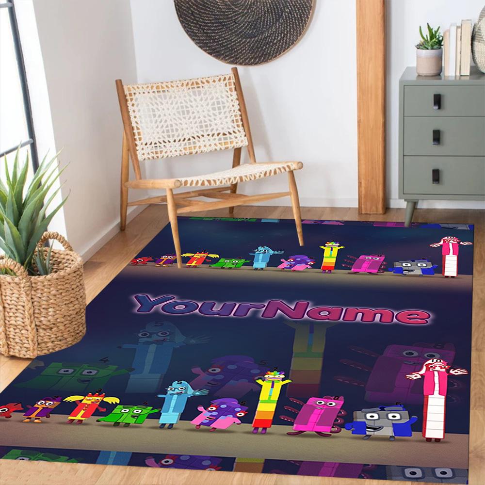 Numberblocks Customized Name Area Rug Design for Game Room Balcony Dormitory Study room Antislip Carpet Office home decor Wedding Party Gift