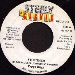 7-дюймовая пластинка PAPA BIGGY - Stop Them NONE Steely & Clevie Ямайка Регги, Ска и Даб Б/у