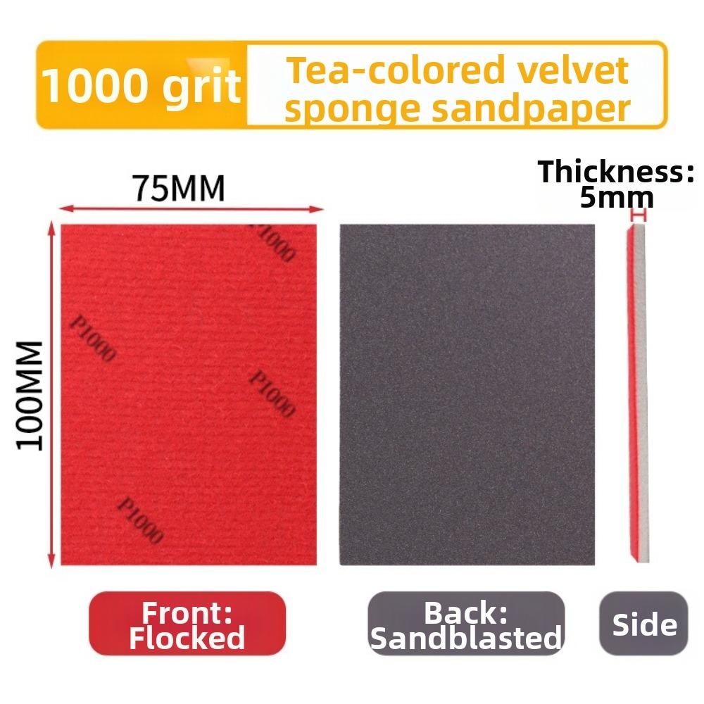 Multi-Purpose Wet Dry Sanding Sponge 75x100mm Grinding Sponge Pad For Wood Furniture
