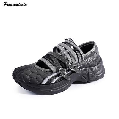 Модные женские повседневные лоферы с ремешком, балетки для танцев, туфли на плоской подошве, весна-осень, толстая подошва, эспадрильи, женские спортивные кроссовки для ходьбы