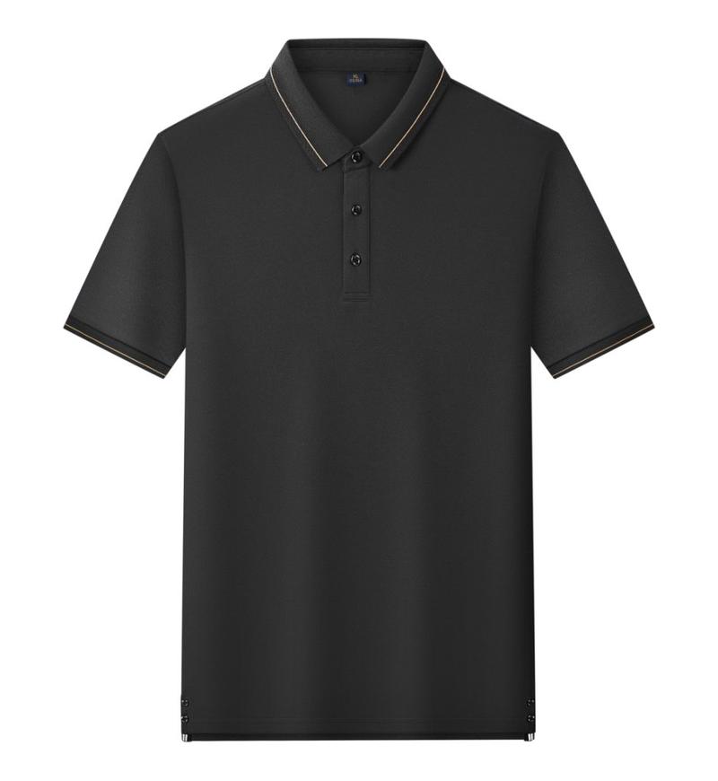 Женская и мужская однотонная футболка летняя с лацканами и короткими рукавами YG-2251/252