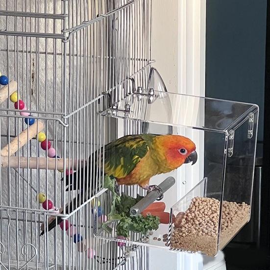 Bird Feeder Large Capacity Spacious Mess-Free Easy Storage No Spill Design with Hanging Hook Easy Food Replenishment Bird Feeder