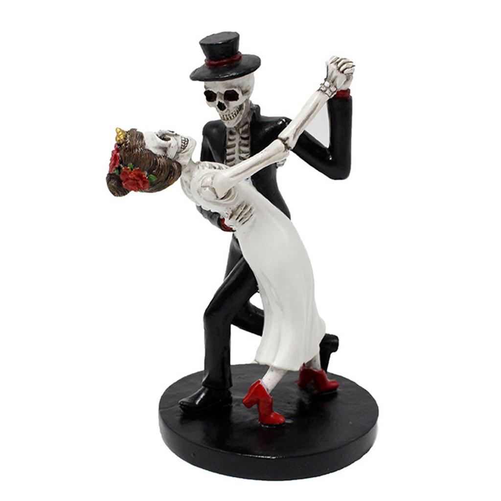Танцующий череп пара статуя реалистичный коллекционный смоляной скелет пара статуэтка украшение для дома