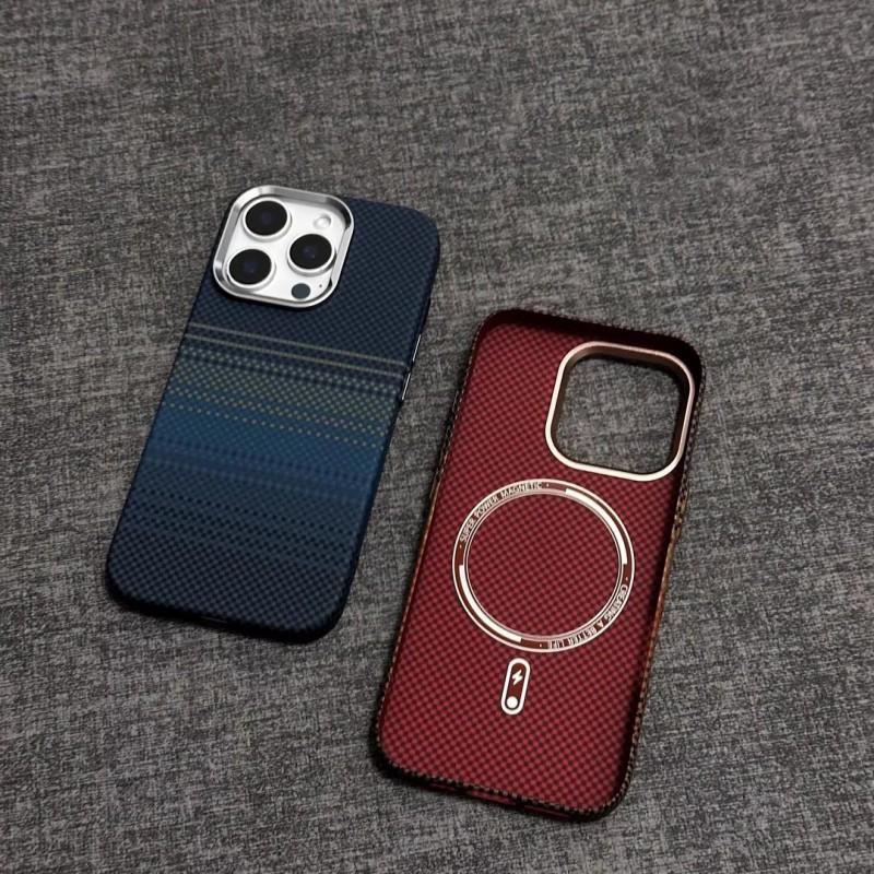 Carbon Fiber Magnetic Phone Case IPhone 17 Pro Max 16 Plus Shockproof Protective Cover