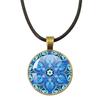 Классические necklaces с подвесками из стекла на веревочной цепи 'Цветок Жизни' Мандала Элегантные И Сложные Узоры Ожерелья Для Женщин Кабошон Украшения