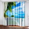 3D Digital Print Curtain Pattern Beach Scenery Curtains For The Living Room Bedroom Home Decor For Curtain Tree Blue Sky