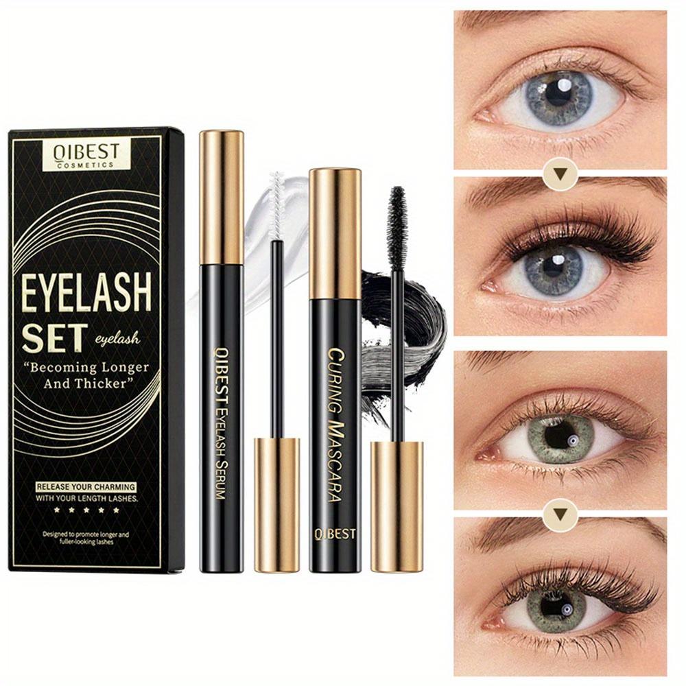 Набор туши для ресниц + кондиционера для ресниц, удлиняющая, утолщающая, подкручивающая и разделяющая черная тушь для ресниц без размазывания