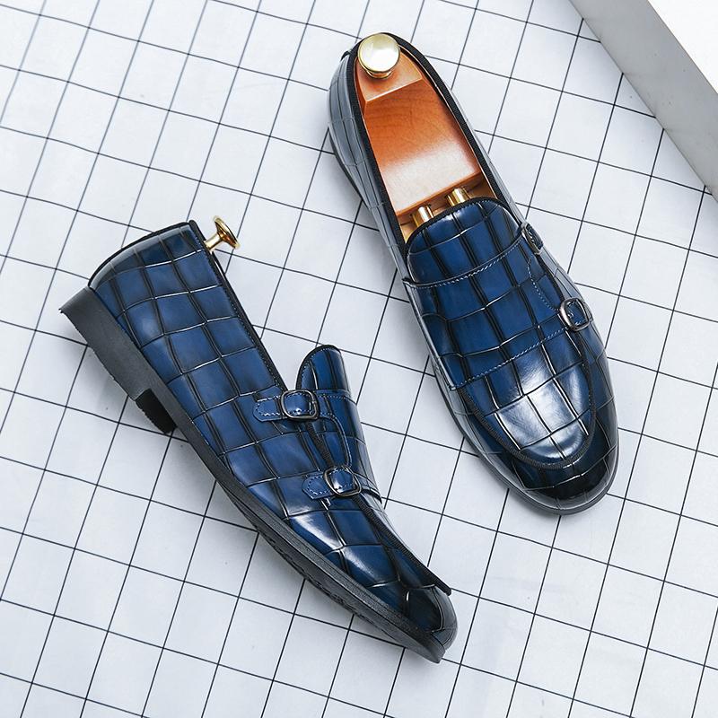 New Arrival Mens Loafers Punk Style Man Formal Shoes Slip-On Men Dress Shoes Outdoor Monk Strap Shoes Versatile Driving Footwear