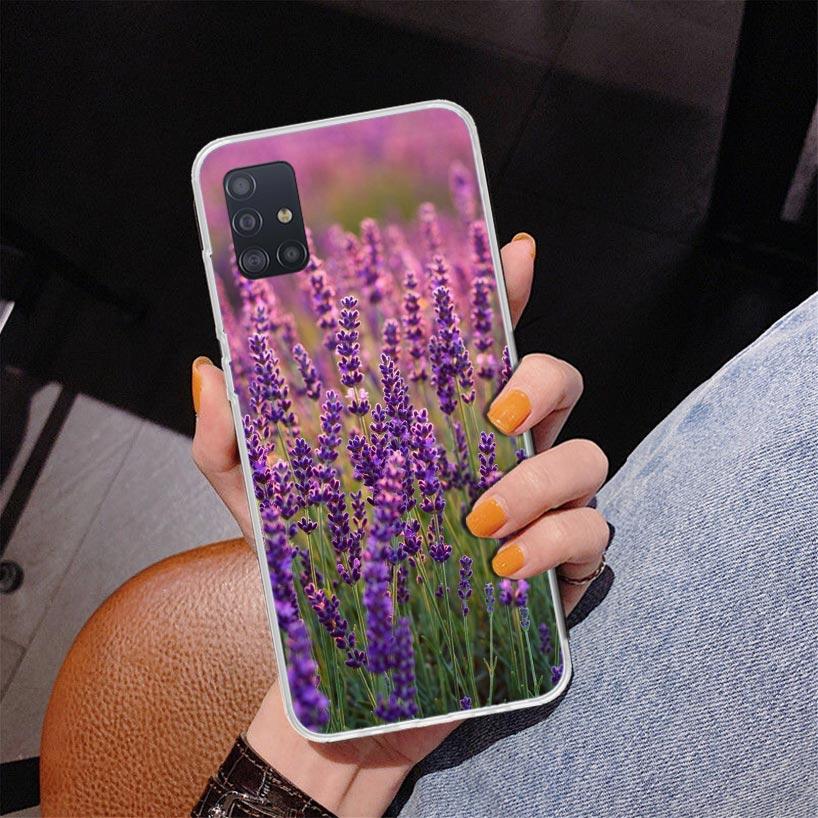 Фиолетовые Лавандовые Цветы Чехол для Телефона для Samsung Galaxy A12 A22 A32 A42 A52 A51 A50S A20S A10S A41 A31 A21S A40 A30S A20E A71 A70