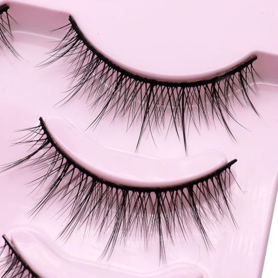 Yousheng 5Pairs False Eyelashes Natural Stylish Eyeliner Effect Cross Makeup Extensions Eye Lashes for Daily Life