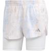 Logo Print Layered Fitness Shorts Women Bottoms White HS8614