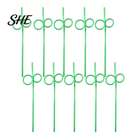 Heart Shaped Plastic Straws 10PCS PET Straws, Reusable Curved Creative Shapes Fun Drinking for Kids Adults Party Games Smoothies Juice Drinks