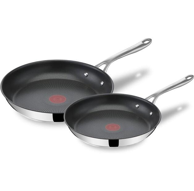 Набор сковородок Tefal E304S244 Jamie Oliver Cook's Direct из нержавеющей стали, 2 шт.
