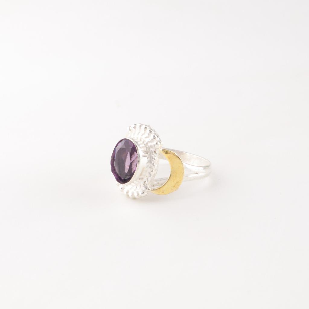 Natural Amethyst Gemstone 925 Sterling Silver Jewelry Handmade Ring For Wedding RR-61-16